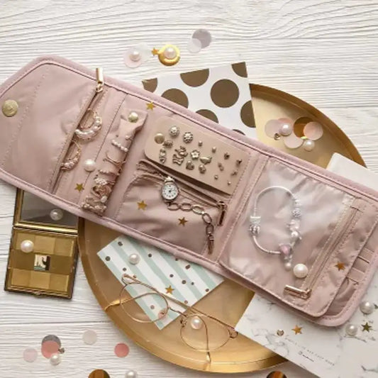 Lange Schmuck-Rolltasche mit Innenfächern